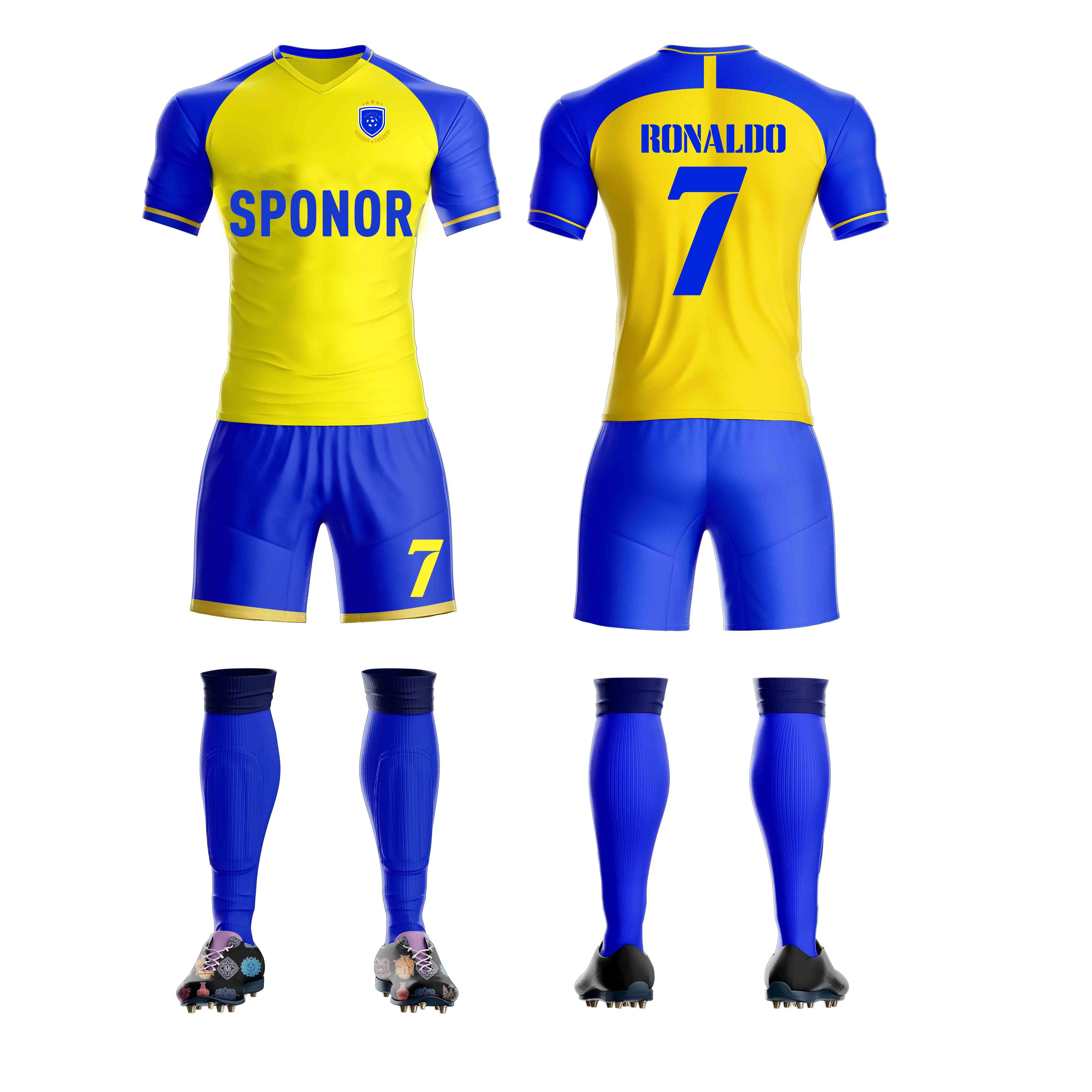 

23 New Desgin Sublimation Customized Soccer Wears High Quality Soccer Unifoirms Football Jersey With Socks For Adults And Kids