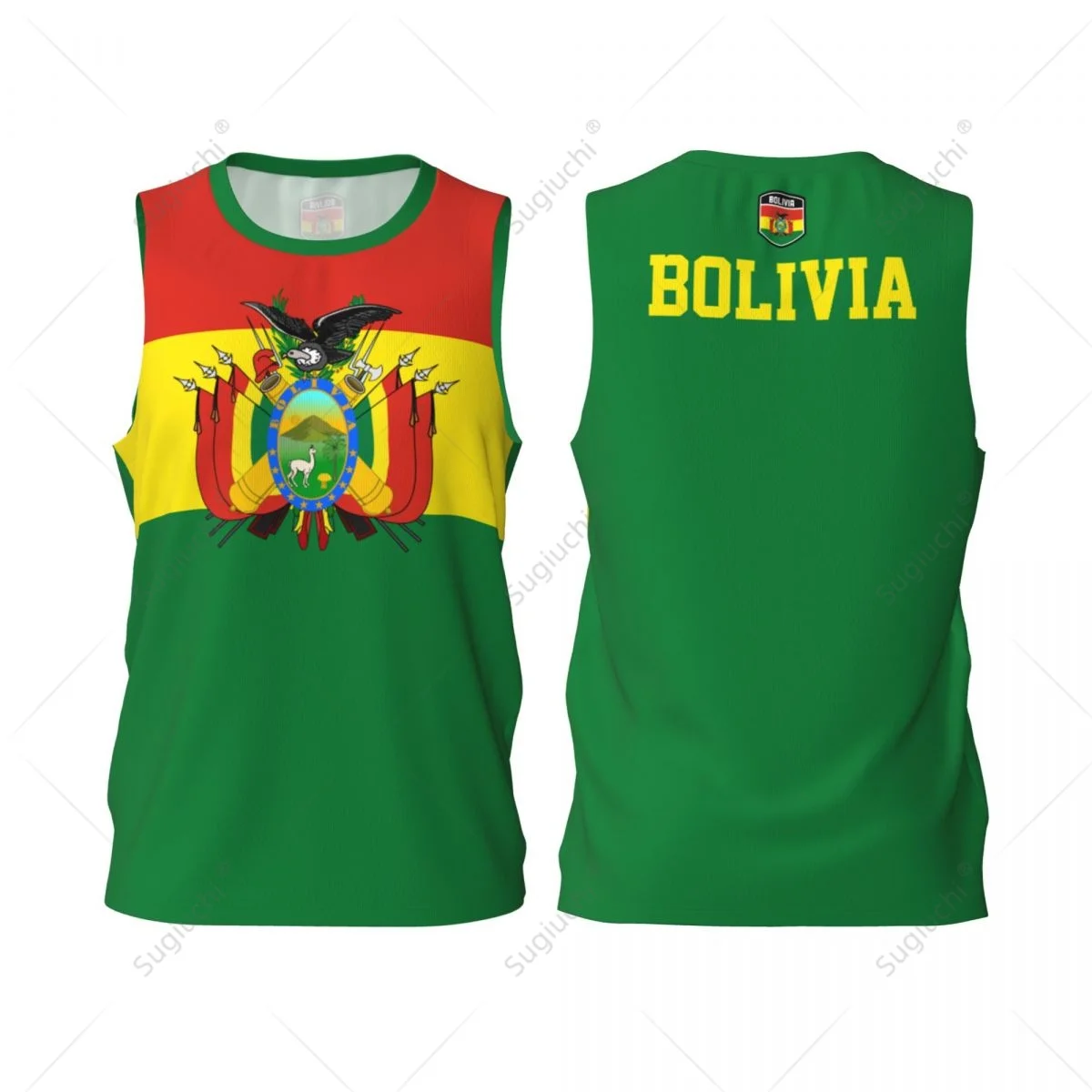 Bolivia Flag Men Basketball Sports Jersey Running Fitness Multifunction Sleeveless tshirt Exclusive Custom Name Nunber