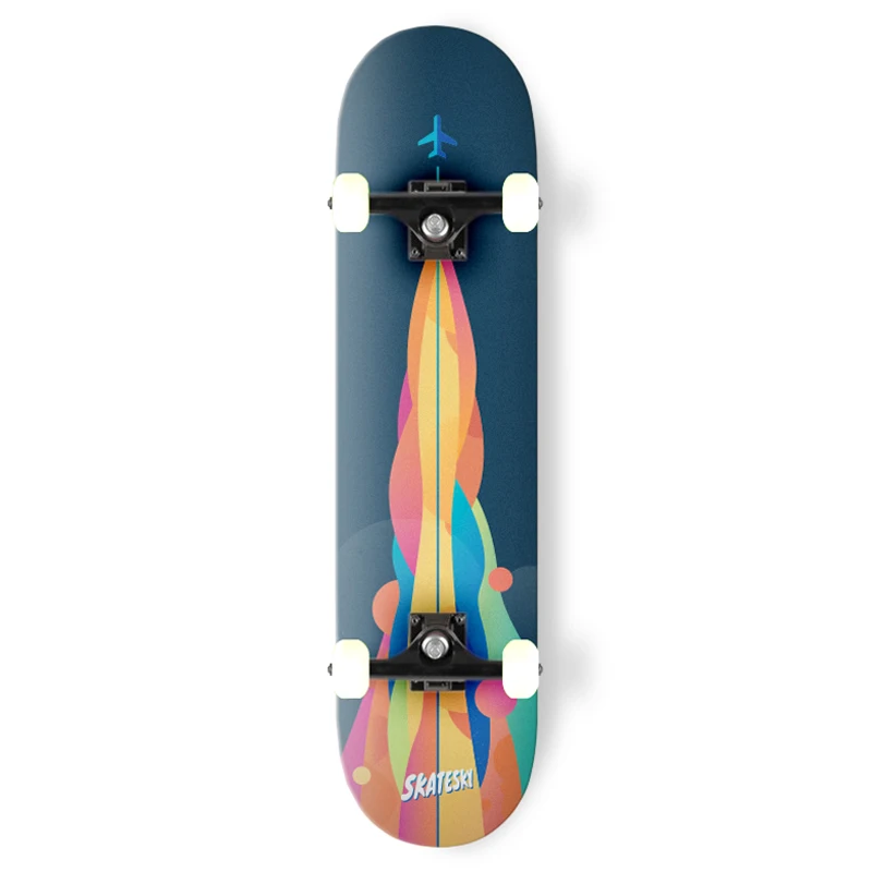 

SKATESKY 8.0 8.25 Inch Composite Fiber Mixed Hard Rock Canadian Maple Complete Skateboard