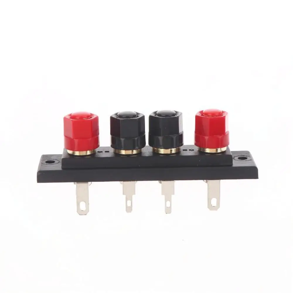 Audio Amplifier Binding Post 4 Way Terminal Connector Gold Plated For Banana Plug Home Speaker Sound System Accessory