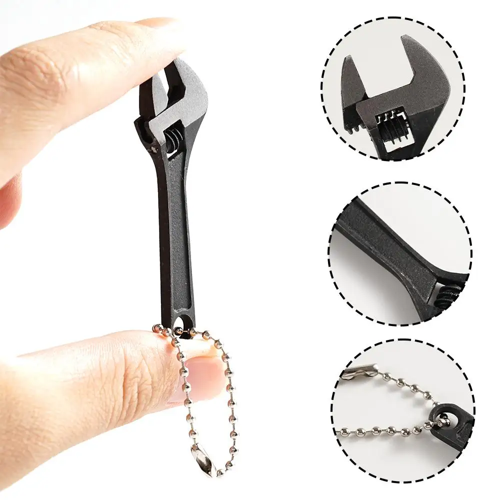 

2.5inch New Mini Wrench Adjustable Open-end Steel Monkey Tool Spanner Mini Wrench Black Shifting M0F2