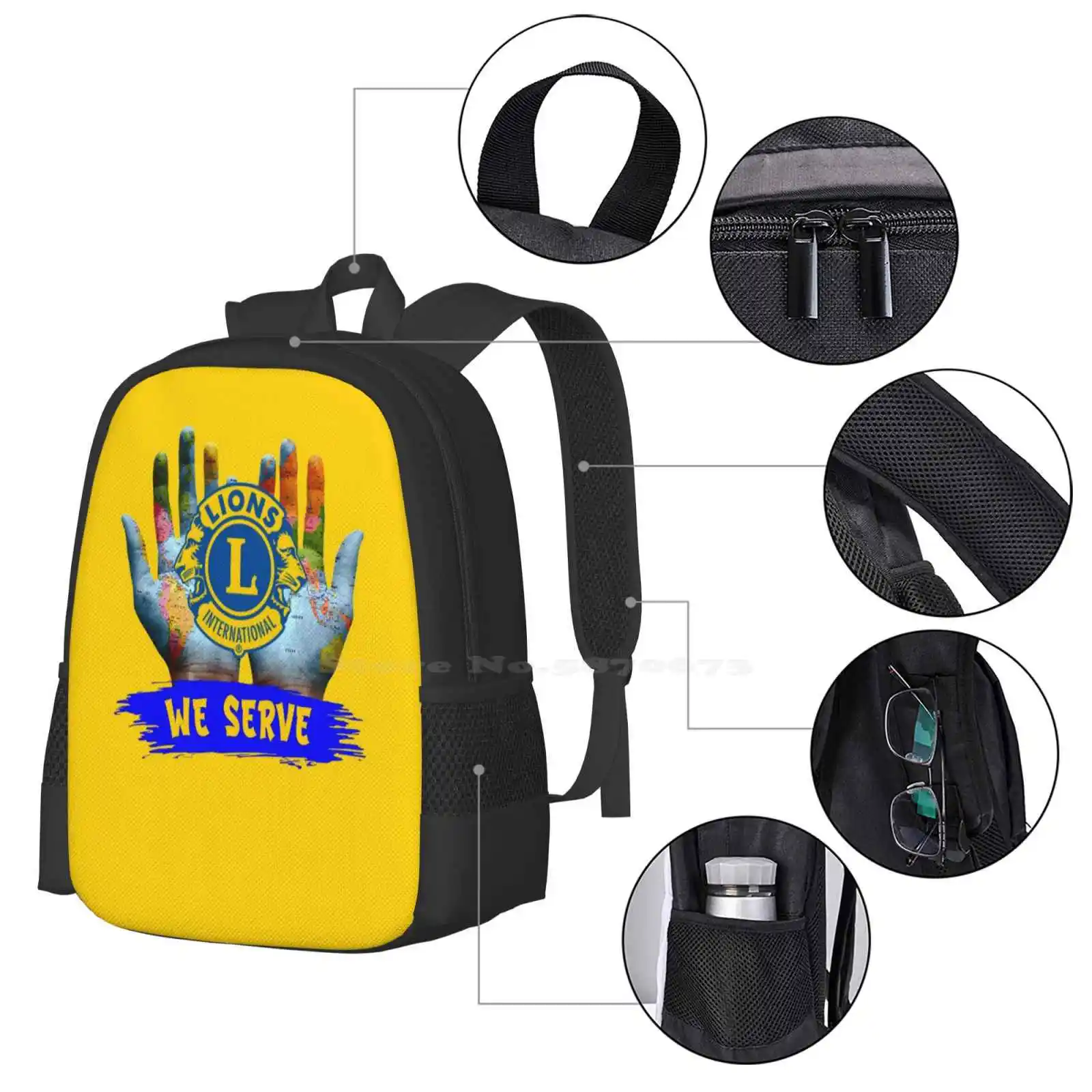 Löwen Club internat ionale Muster Design Tasche Studenten rucksack Benny0291 Lion Club internat ionale Organisation Team Familie