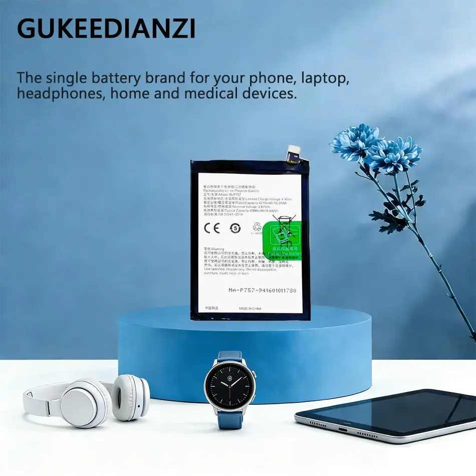 

Аккумулятор для мобильного телефона 4300 мАч для Oppo Realme 6 RMX2001, 6S RMX2002, 6 Pro RMX2061, RMX2063, 6I BLP757, долговечный