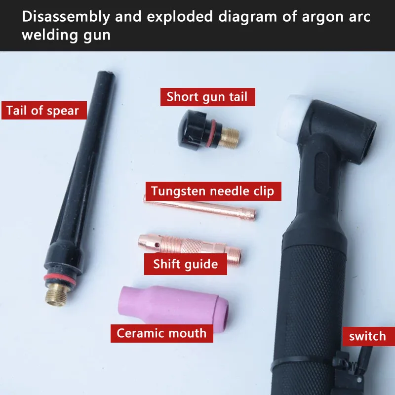 WP-26 Gas-cooled Argon Arc Welding Gun WS TIG-250 300 315 Argon Arc Welding Machine Universal Silicone Tube Welding Wire