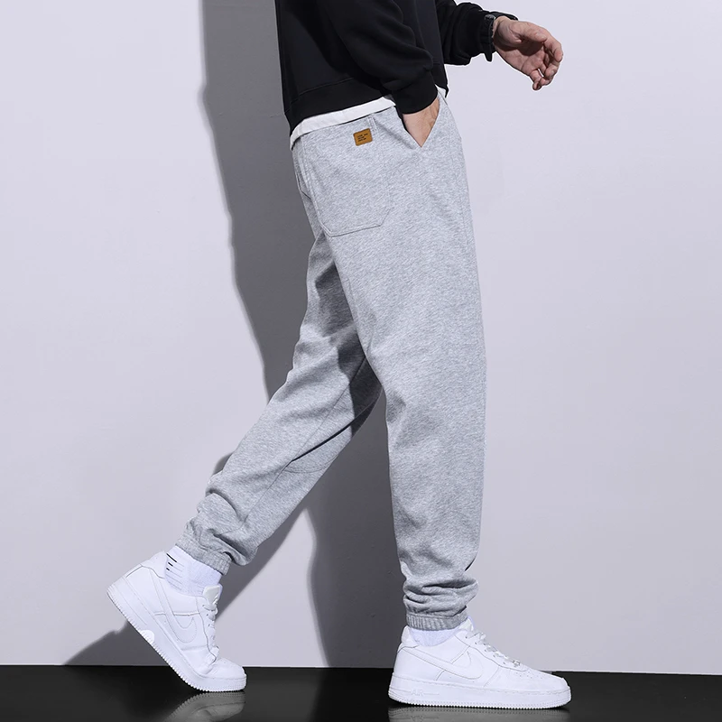 Arrival Men's Cotton Joggers Fashionable Thick Casual Pants for Men Autumn Winter Trendy Nine-Point Trousers with Elastic Cuffs