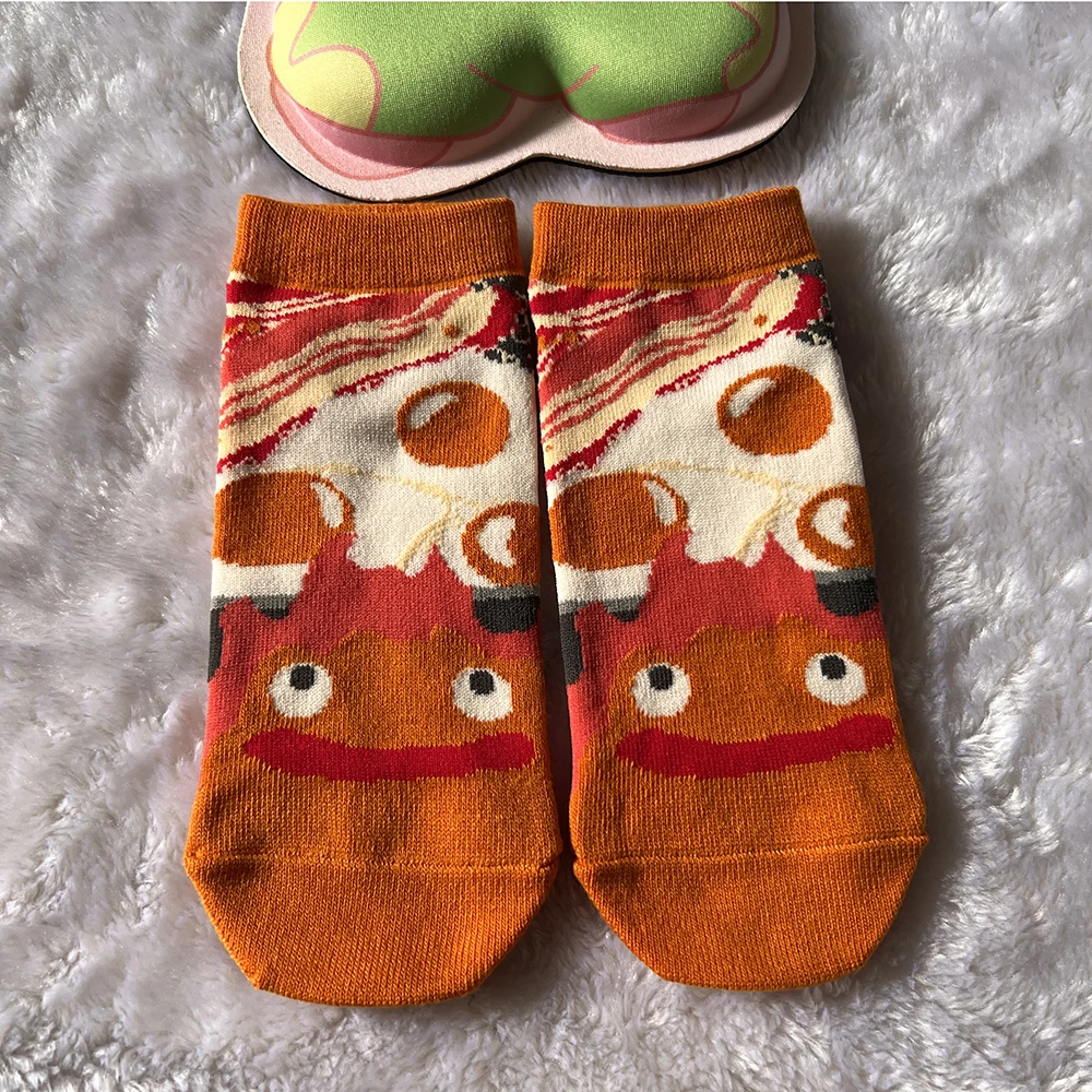 Japanische Anime Cartoon graue Katze Socken süße Calcifer kurze Socken Jiji Socken Geburtstagsgeschenke für Mädchen Größe Eu35-40
