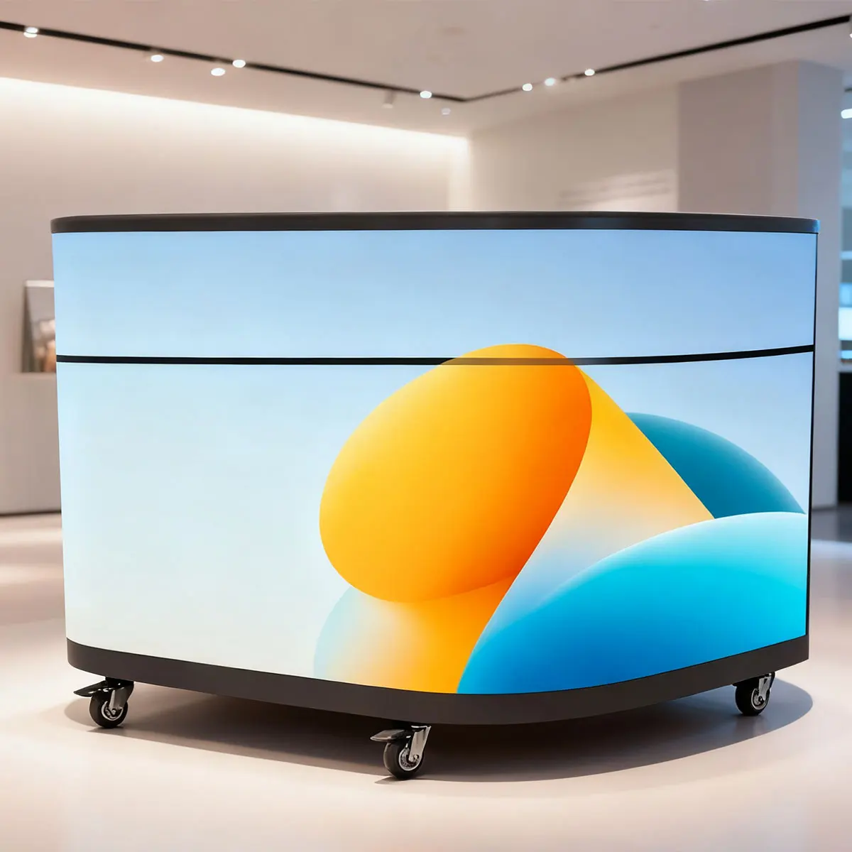 High-Quality Reception Desk LED Display (P1.86-P2.5) | Special-Shaped Flexible LED Counter Screens for Malls & Bars