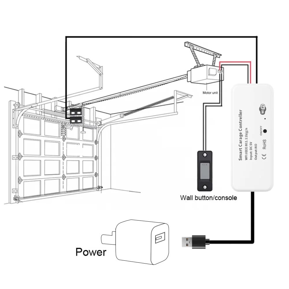 Ouvre-porte de garage intelligent, WiFi, Smart Life, Tuya, télécommande, compatible avec Alexa, Google Home, Voice, aucun hub requis