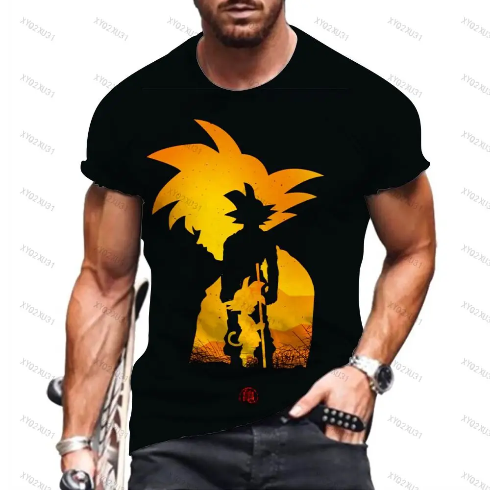 Printed T-shirt Super Saiya Goku Dragon Ball Z Hip Hop Tops Y2k Men Harajuku Style T-shirts Men\'s Streetwear 110-6XL Vegeta 2023