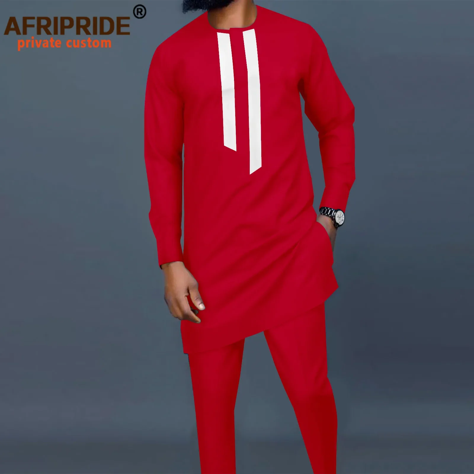 2025 African Men Traditional Clothing Set Dashiki Outfit Ankara Long Sleeve Shirt+Pants African Suit Tribal Tracksuit A2216096