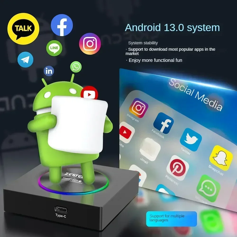 2025 New Carply Ai Box Android13 وAndroid Auto 3In1 صندوق ذكي للوسائط المتعددة مدمج Netflix YouTube Google App Store التوصيل والتشغيل