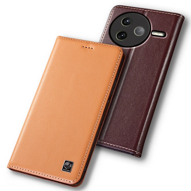 

Flip Case For XIAOMI POCO F7 Pro Ultra F7Ultra 5G Napa Texture Magnetic Cover Cowhide Genuine Leather Card Pocket Wallet Covers