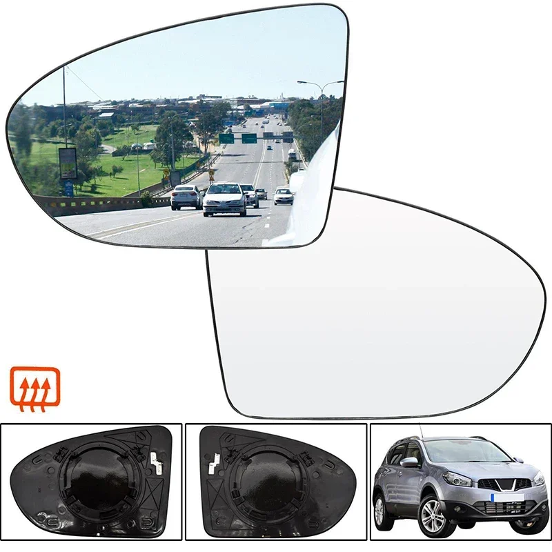 Car Side Rearview Heated Clear Door Wing Mirror Glass 96302BR72A,96301BR72A For Nissan Qashqai J10 2006-2013 Accessories Parts