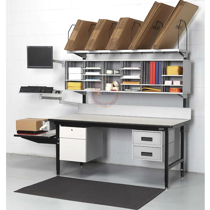 Warehouse and Workshop Area Workbench Packing Station Table with Anti-fatigue Floor Mat