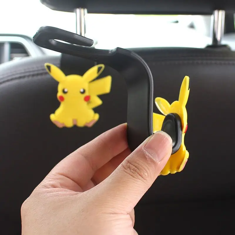 Anime Pokemon Pikachu Figures Car Hook Pokemon Cute Cartoon Seatback Car Interior Decoration Hook Toys Gifts