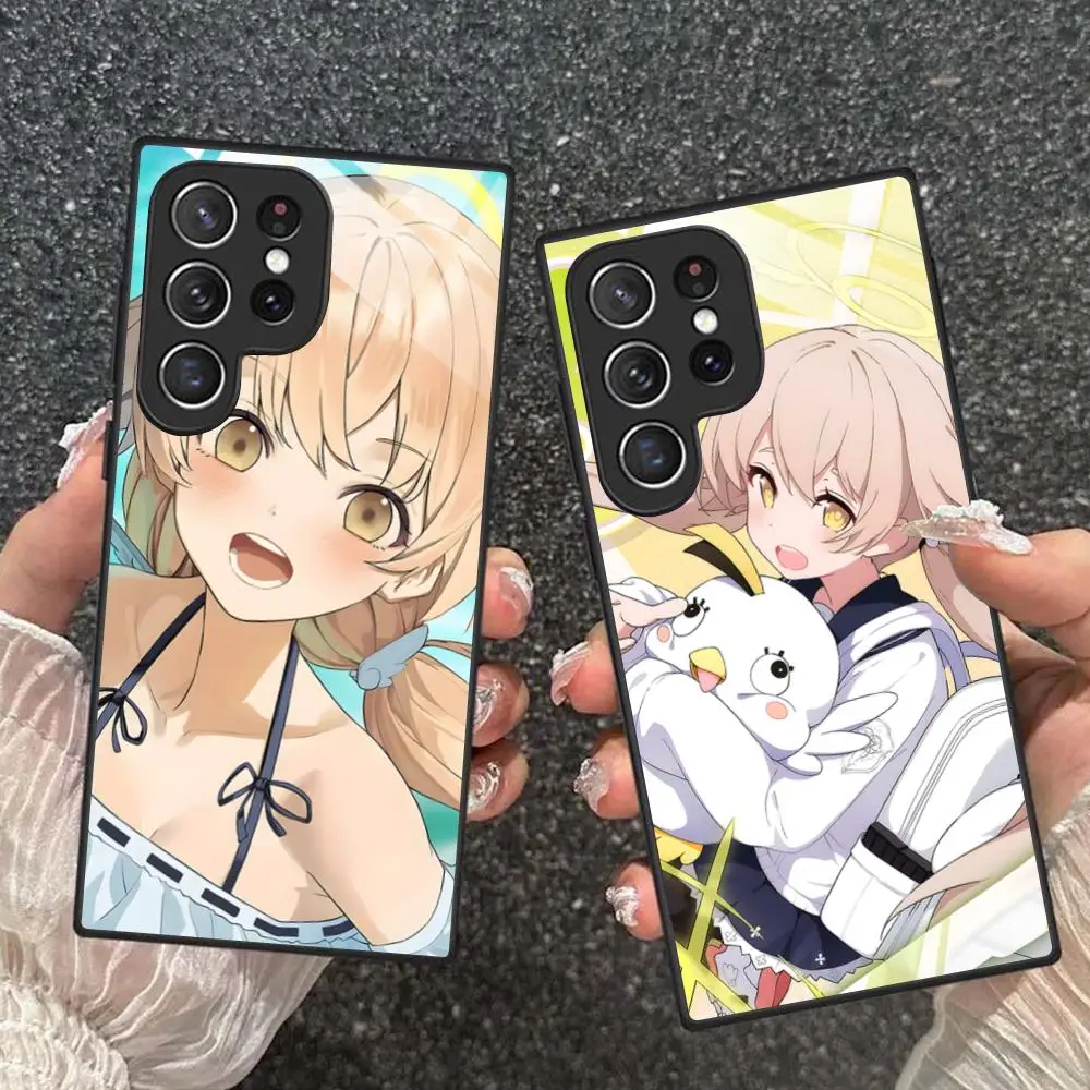 

Blue Archive Ajitani Hifumi Phone Case for Samsung Galaxy A56 55 54 53 52 51 36 35 34 23 16 15 5G Glass Colorful Cover Luxury