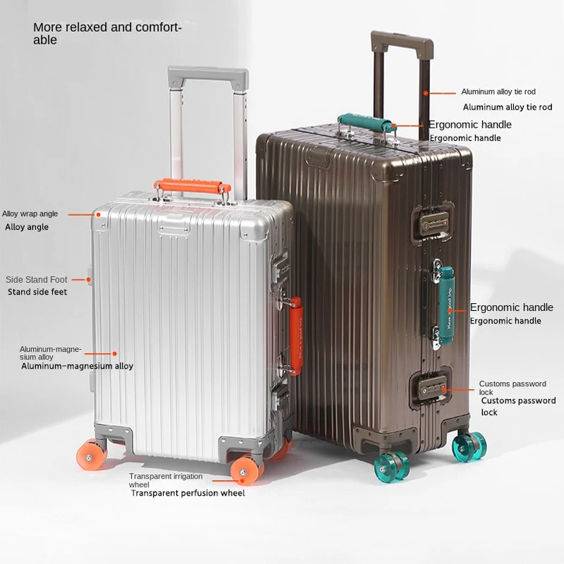 Bunnyfly 20/24/28 بوصة حقيبة سفر جميع الألومنيوم المتداول الأمتعة الصعود صندوق حقيبة تروللي بعجلات تحمل على الأمتعة #3