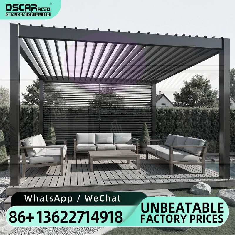 Garden Gazebo Patio Canopy Aluminum Pergola For Villa Swimming Pool Turkey pergola