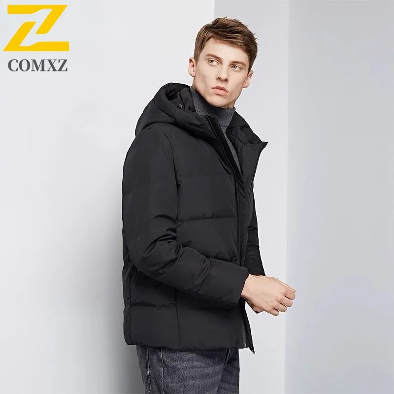 

COMXZ Мужская куртка-хлеб, свободная классическая теплая толстая куртка в корейском стиле для поездок на работу, снежный морозостойкий минималистичный пуховик