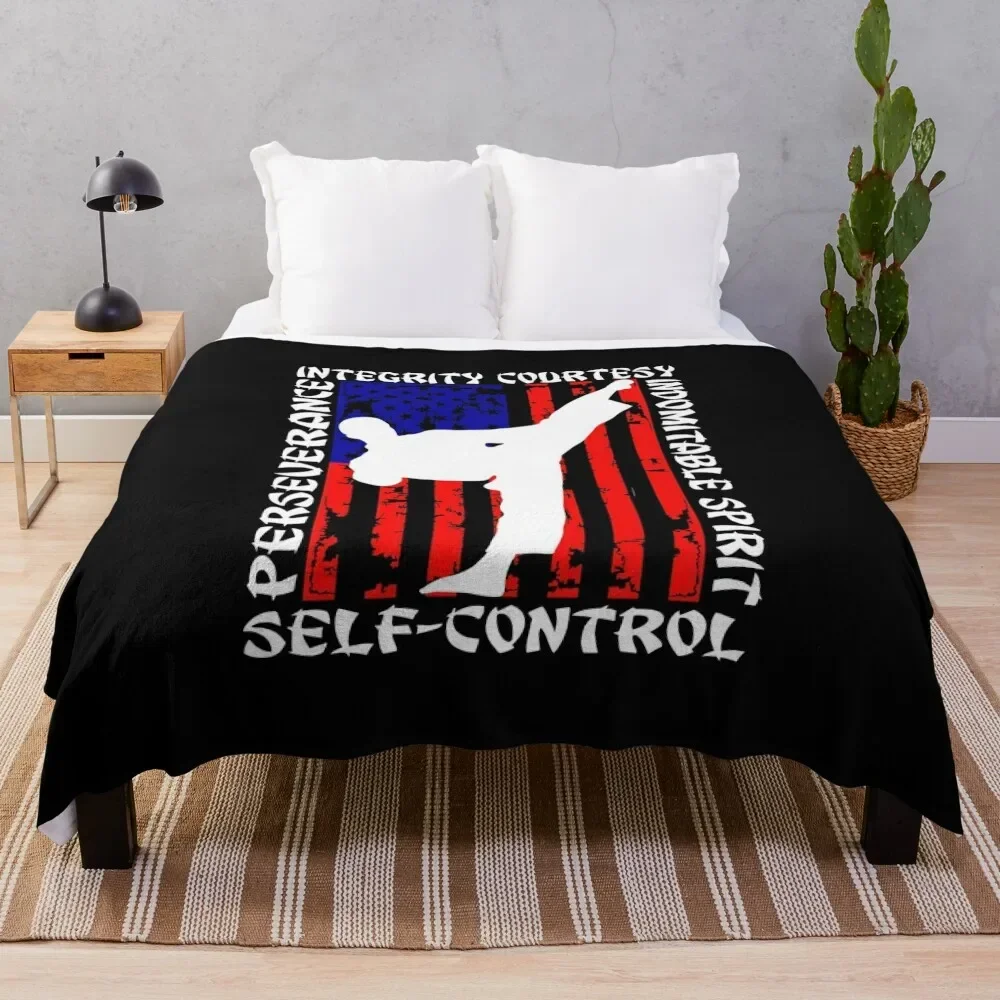 Martial Arts Taekwondo 5 Tenets Taekwondo Throw Blanket Luxury Brand Flannel Comforter Sofa Quilt Blankets