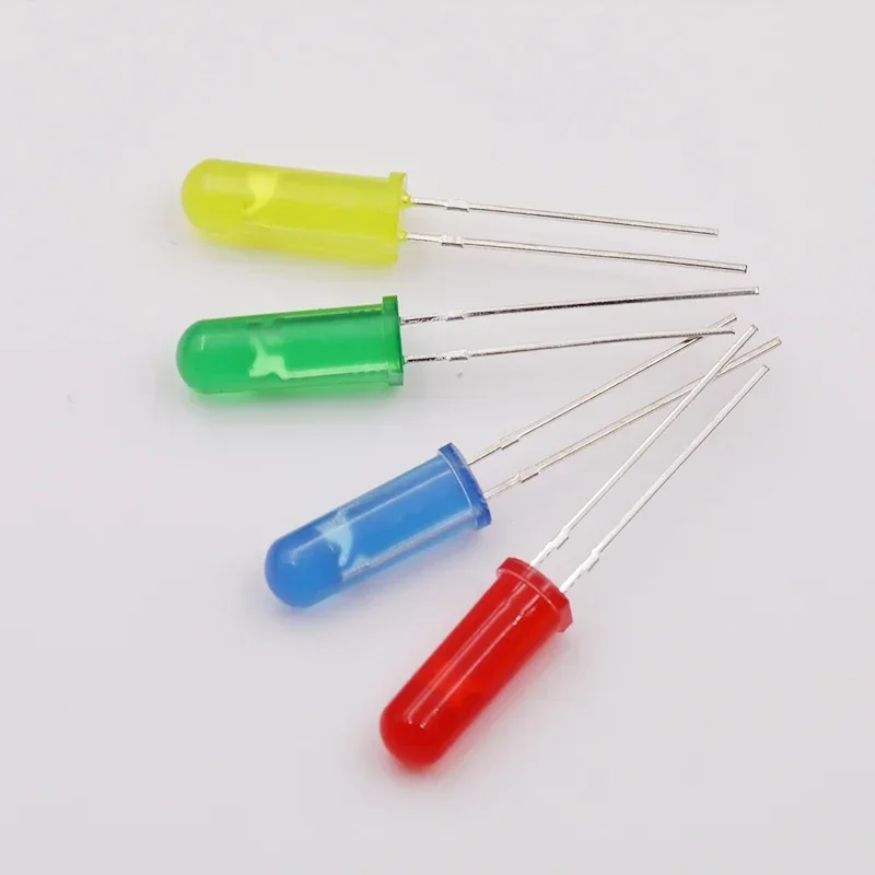 

1000pcs/lot F5/5MMX14.5 Round Head with Edge Colored Lens Short Leg Red Yellow Blue Green LED Beads