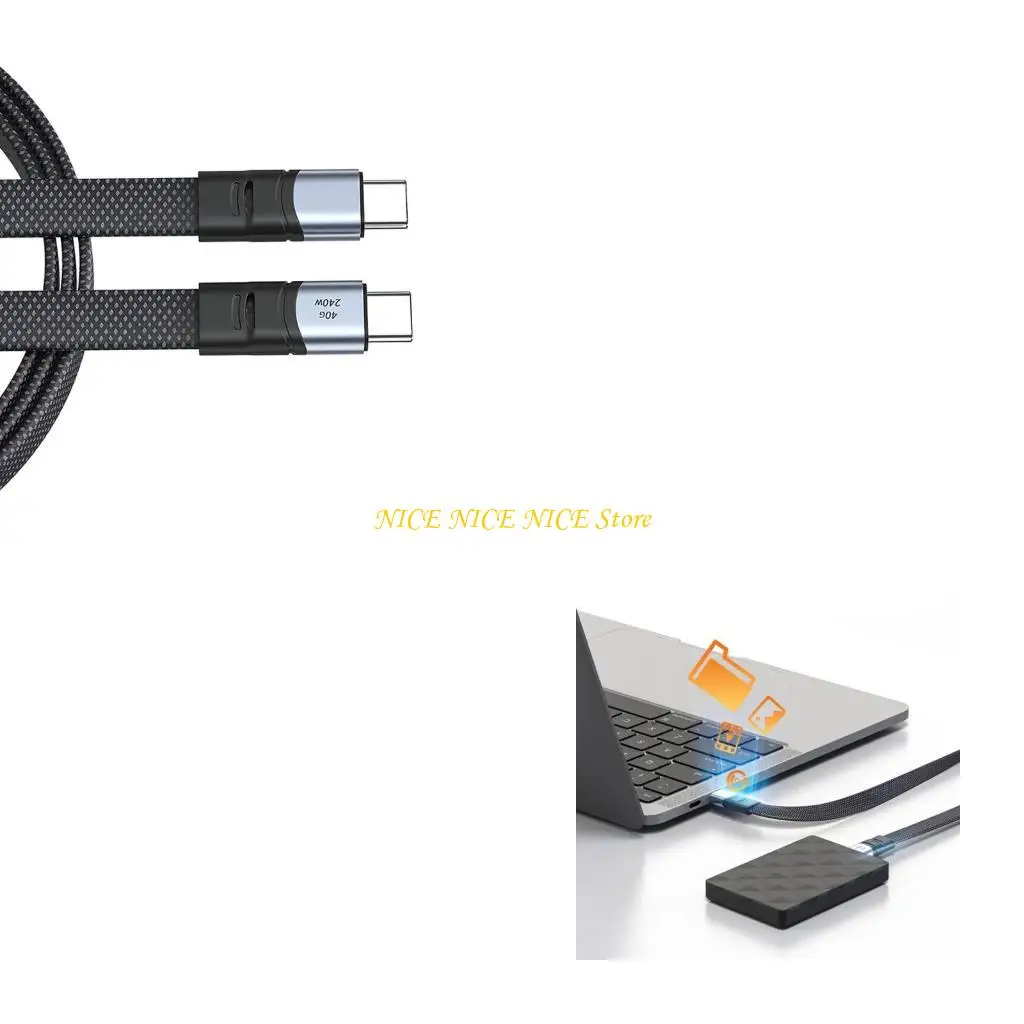 E0BB 240W USB C TYPE C CONDUCTION rapide câble données PD240W 40 Gops / 8k60Hz Vidéo pour plusieurs périphériques