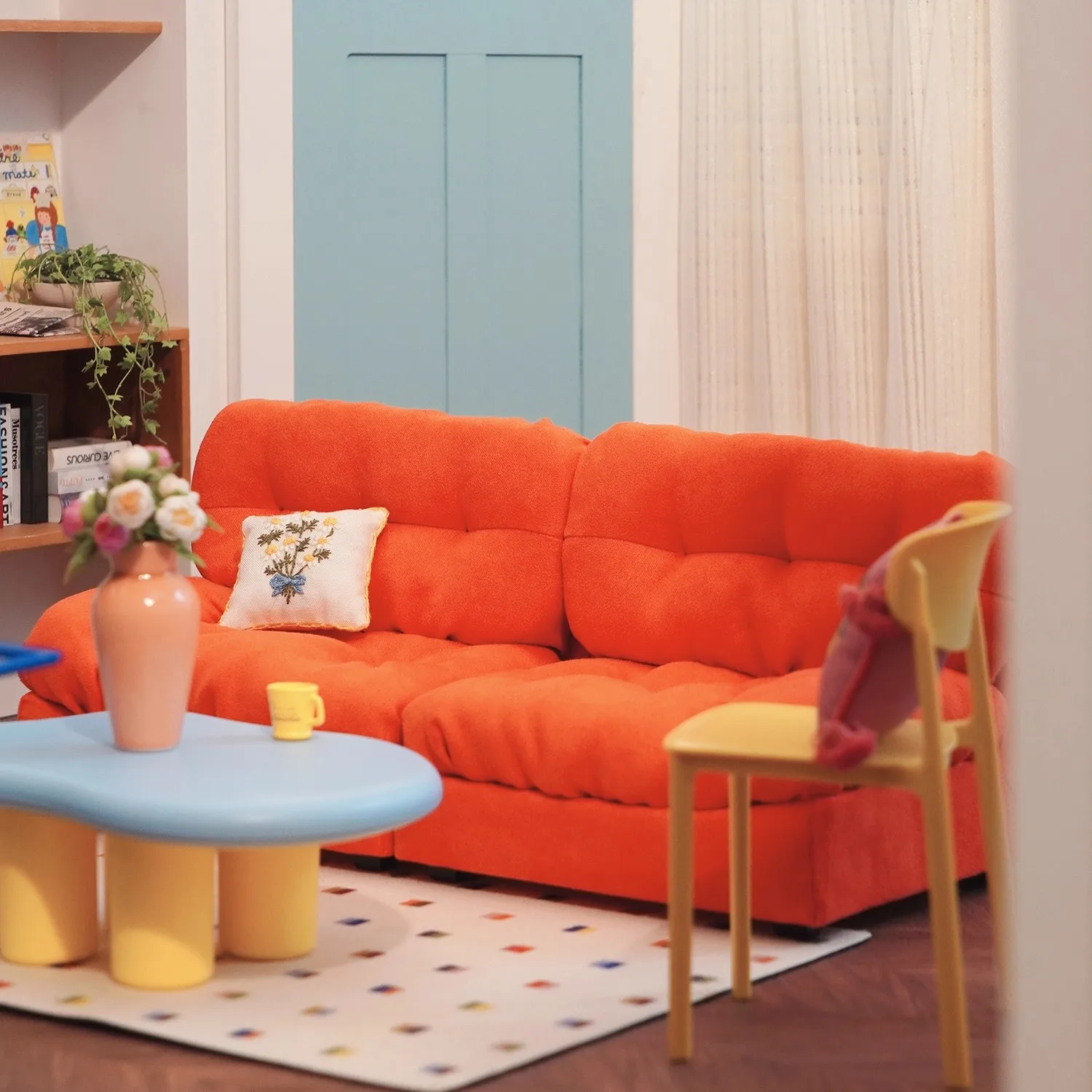 

1/6 Doll House Furniture Accessories Mini Model Soft Cloud Sofa Tea Table Couch Bjd Ob11 Gsc Blyth Soldier Lol Miniatures Props