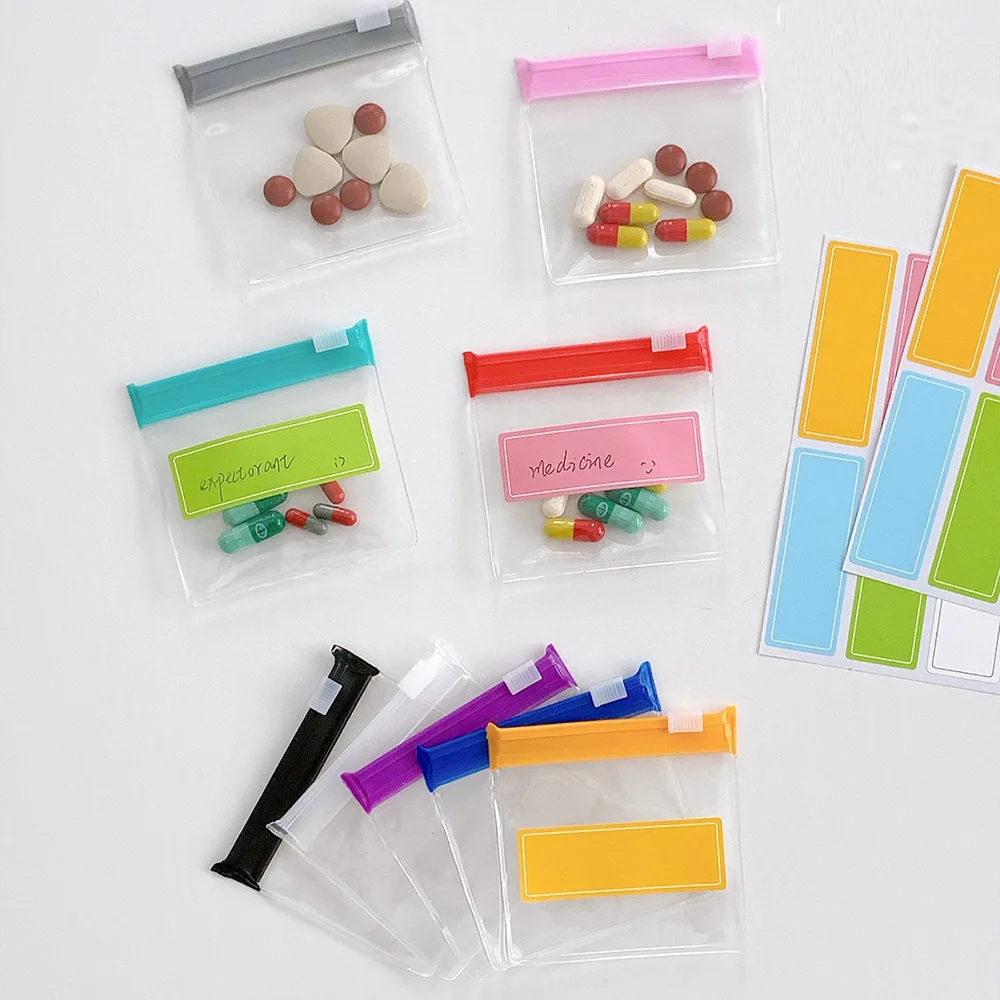 Colorful Environmental Protection Pill Pouch Zippered Bags EVA Self Sealing Organizer Storage Bag