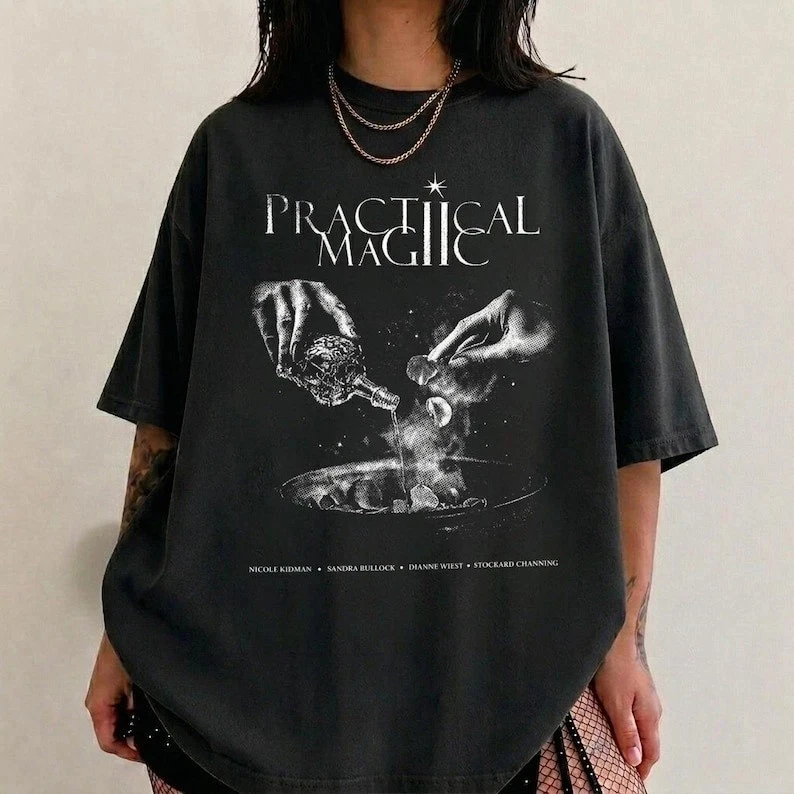 Practical Magic Shirt Sally Gillian Owens T-Shirt Practical Magic 1998 Shirt Short Sleeve T-shirts for Unisex All-Season
