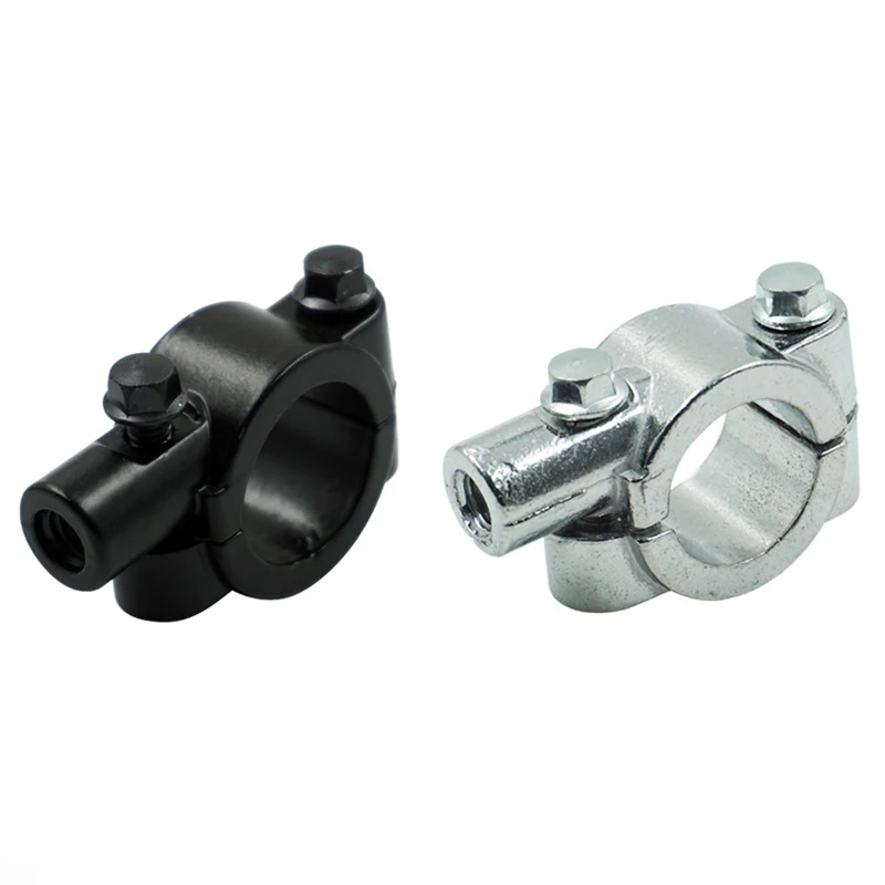 

2 pcs 22mm Handlebar 10mm 8mm Thread Motorcycle Mirror Mount Clamp Rear View Mirror Holder Adapter Black