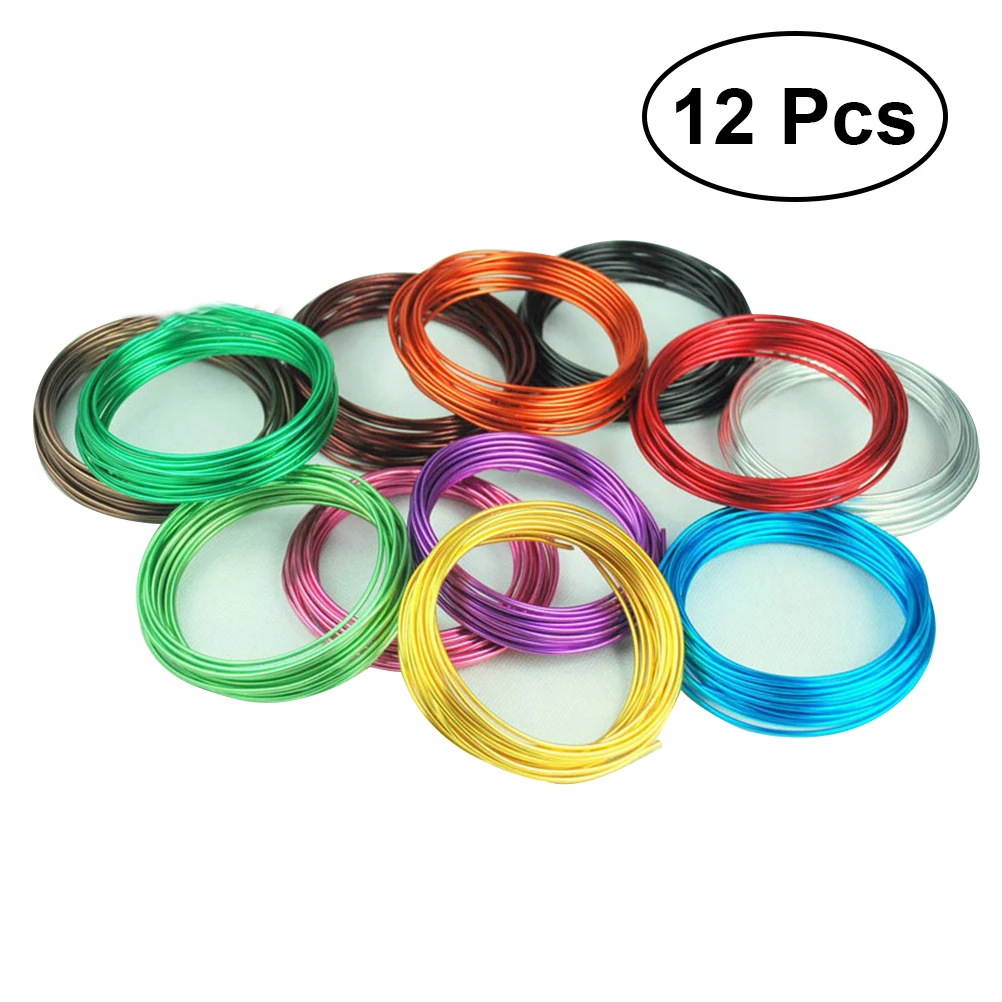 

12pcs Multi-colored Aluminum Flexible Metal Wire for Bracelet Necklace Jewelry Making Various DIY Handmade Crafts