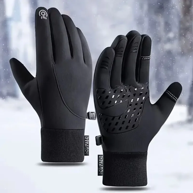 Winter Plus Velvet Gloves Men Women Touch Cold Waterproof Motorcycle Cycle Gloves Male Outdoor Sports Warm Running Ski Glove