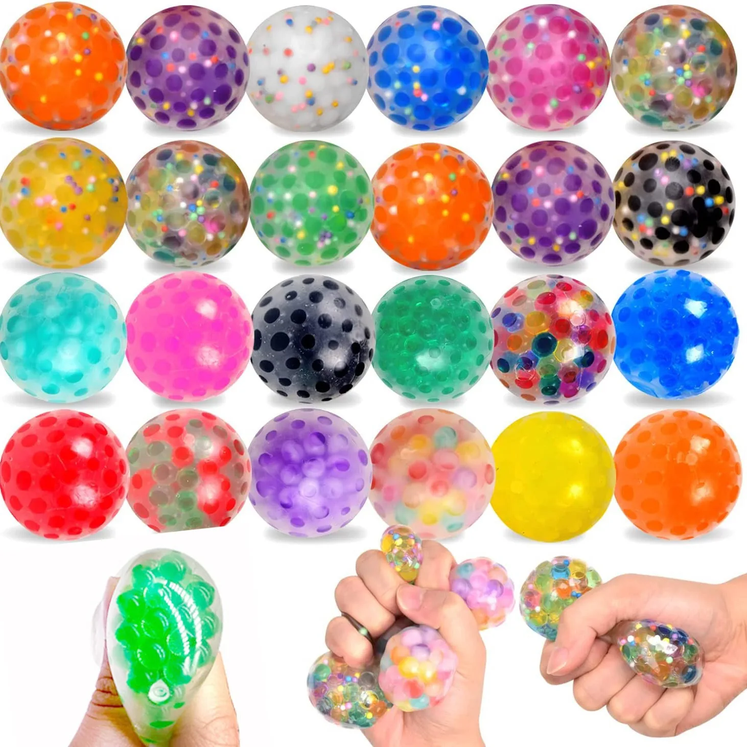 2 unid/bolsa pelota de ventilación para apretar, pelota de uva colorida con pellizco de goma suave, juguete para aliviar el estrés, recuerdos de fiesta, suministros para fiesta de cumpleaños para niños, regalo