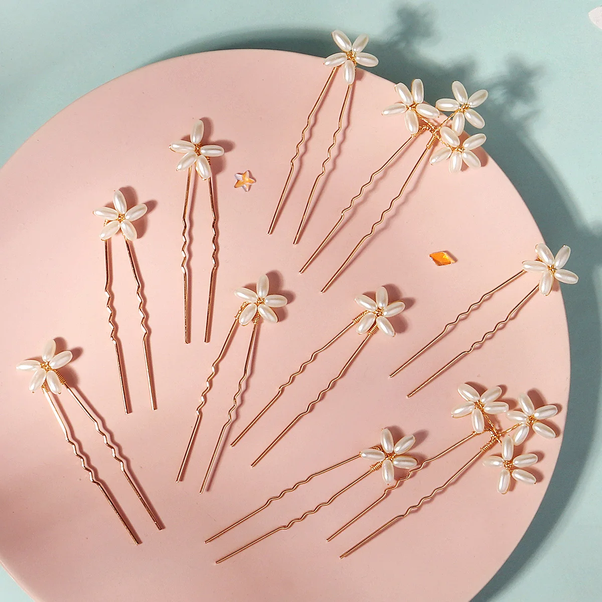10PK/Set Fashion Pearl Flower Hairpin Exquisite Daily Hairpin Headdress For Women Bridal Wedding Jewelry Hair Accessories image 3