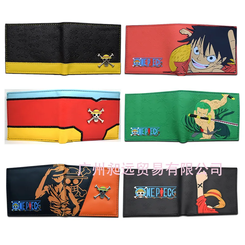 30 types One Piece Anime Figures Luffy Foldable Wallet Bank ID Card Holder Card Clip Bag Cartoons Cosplay Gifts