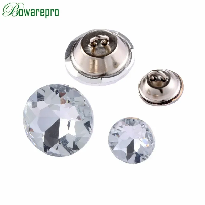 10Pcs Clear Buttons Crystal Diamond Rhinestone Round Buttons Tufting Sofa Upholstery Headboard Wedding Diamond Buckle 14/16/18mm