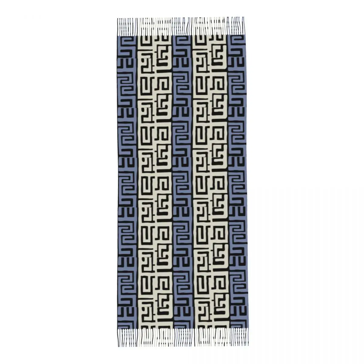 Aangepaste Boho Boheemse sjaal wrap lange winter herfst warme kwast sjaal Unisex Afrikaanse stof geïnspireerde crème en patroon sjaals