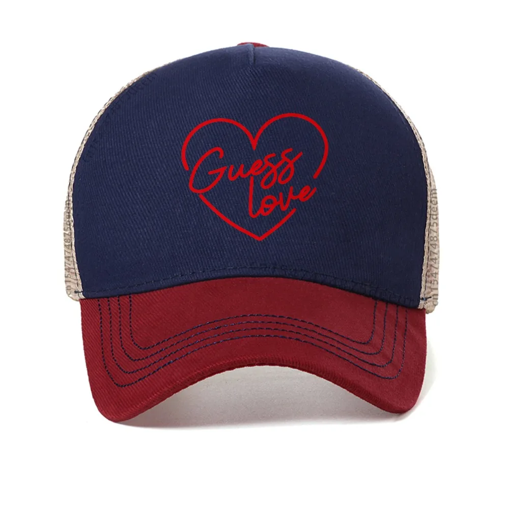 

Women'S Guess Love Graphic baseball cap Casual Summer Harajuku Streets sun hat outdoor adjustable mesh trucker hats
