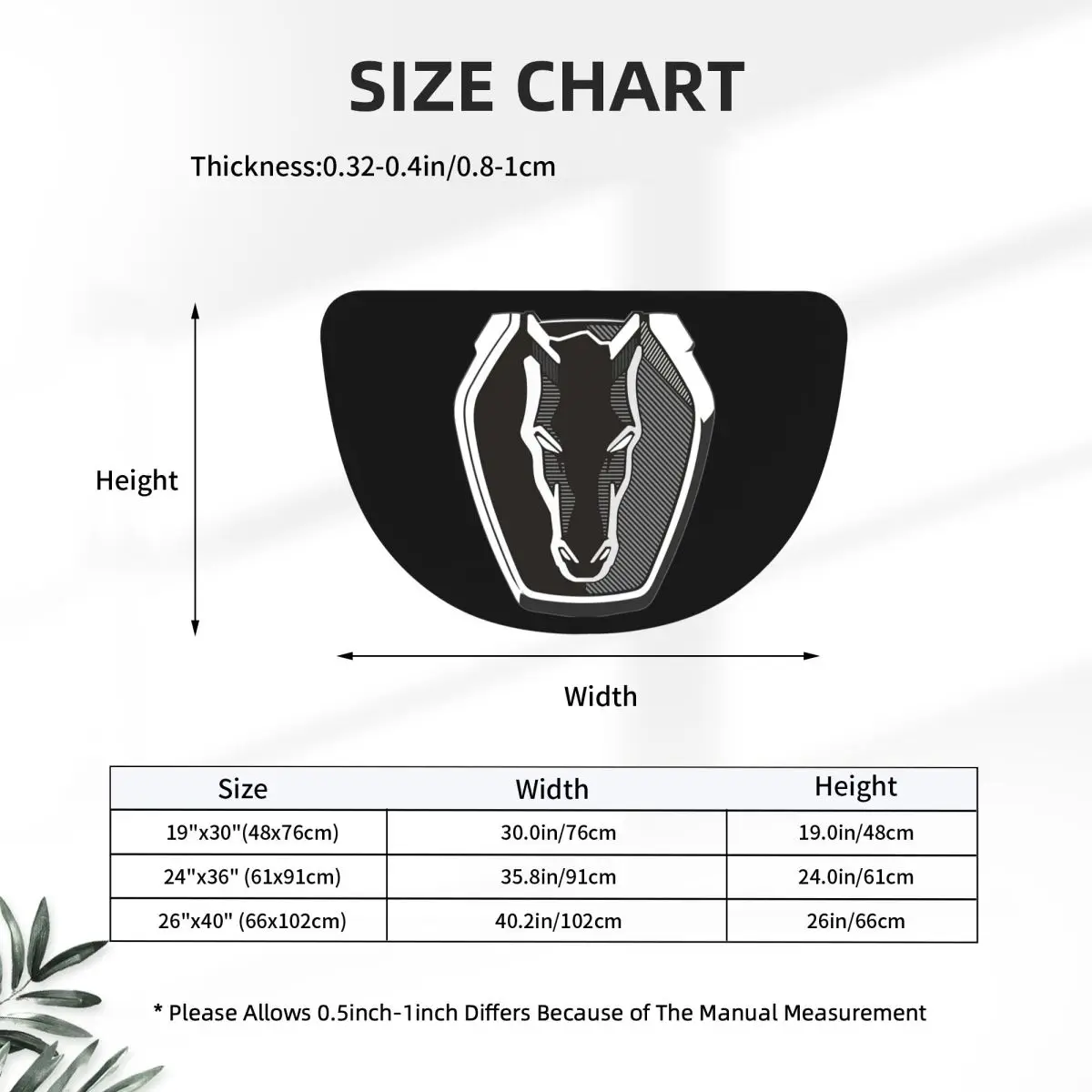 Dark Horse Mustang Badge 2024 Flannel Half Round Doormat Non Slip Bathroom Mat Absorbent Floor Carpet for Laundry Room Bathroom