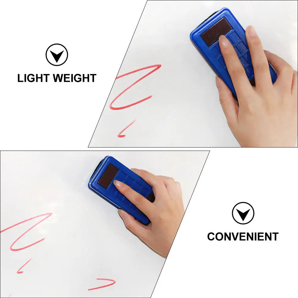 3Pcs Whiteboard Erasers Magnetic Strong Adsorption Lightweight Plastic Flannel Reusable Cleaning Supplies for Office School