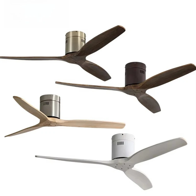 52-Inch embedded intelligent APP control wooden remote control LED ceiling fan with light
