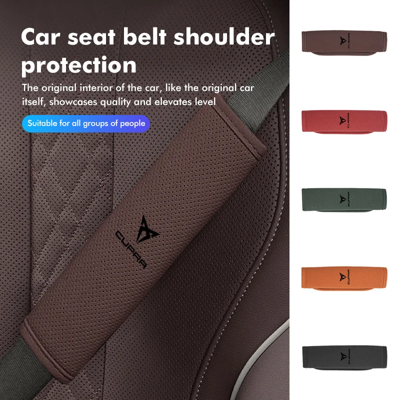 Suede Car Seat Safety Belt Cover Breathable Shoulder Strap Pad For Cupra Seat Leon Mk3 Mk2 5f 6j 6l Tarraco Formentor Altea