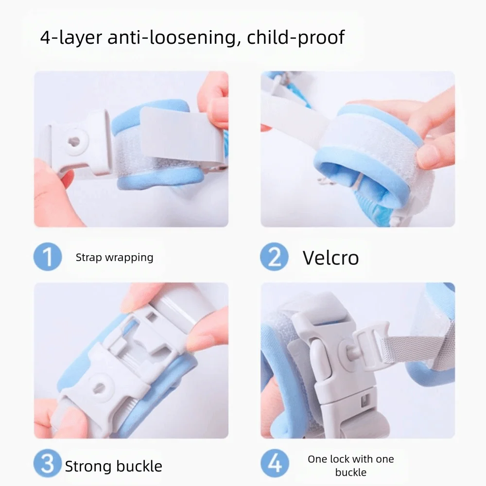 

Steel Wire Toddler Harness Leashes Breathable Soft Anti-lost Wrist Link Band 2 in 1 Adjustable Comfortable Children Harness