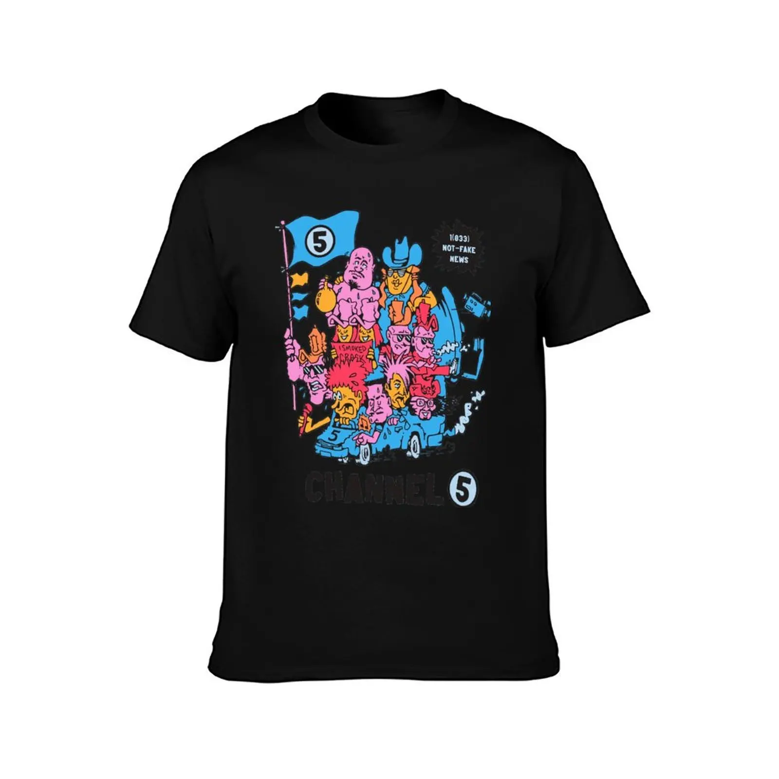 Channel 5 racing you your news T-Shirt Summer Casual Cotton Tee Oversized Streetwear Tops Vintage Graphic Print 100% Cotton