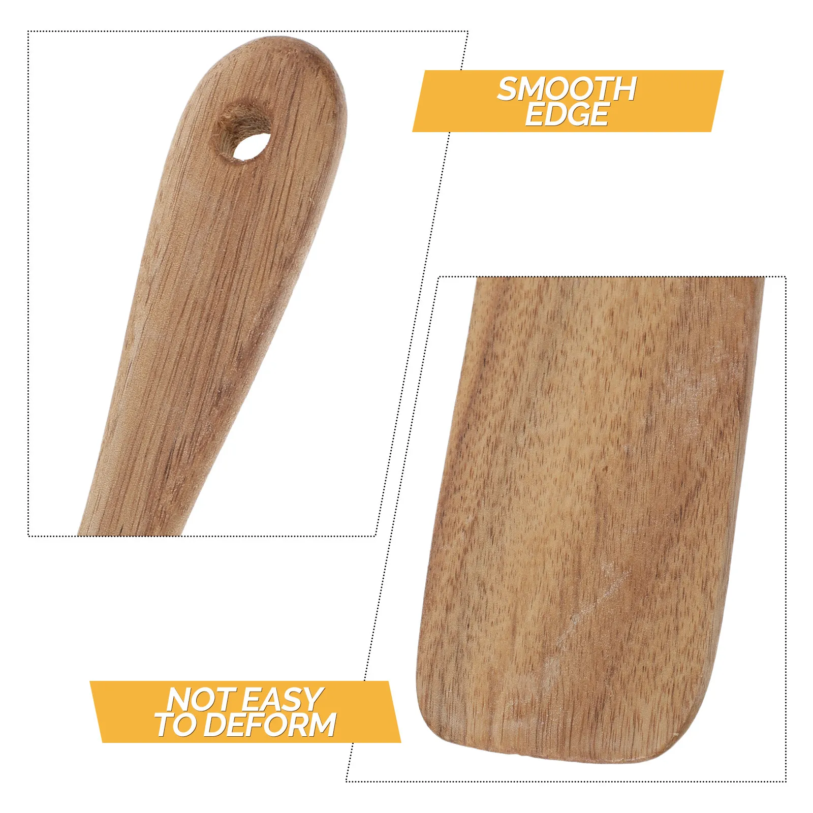 2Pcs Elegant European Style Long Handle Wooden Spurtle Set for Sourdough Starter Dough Mixing Jar Scraping Non Stick Cookware