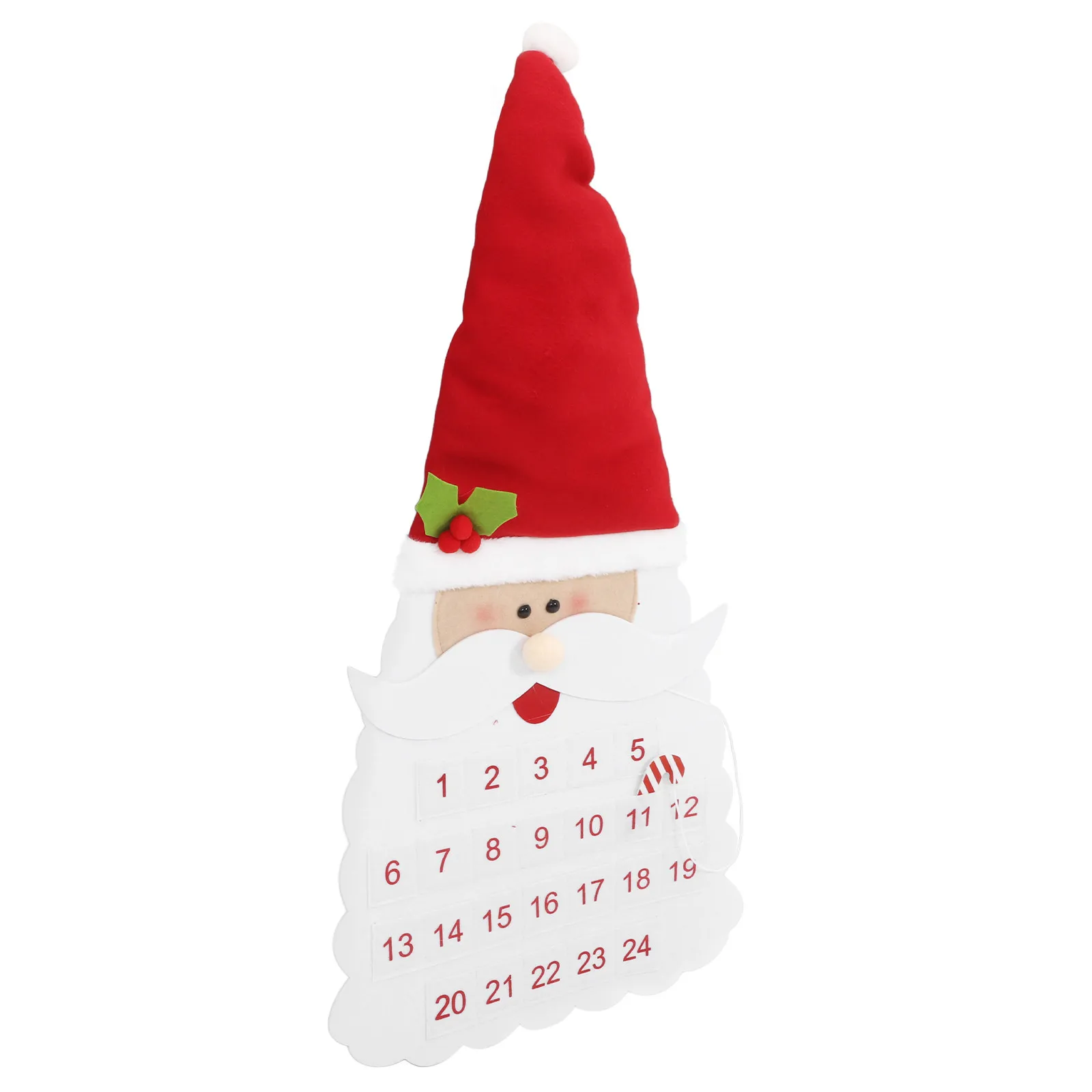 Hanging Santa Claus Advent Calendar 2025 Felt Holiday Countdown Wall Decor Interactive Pockets for Treats Xmas Party Supplies