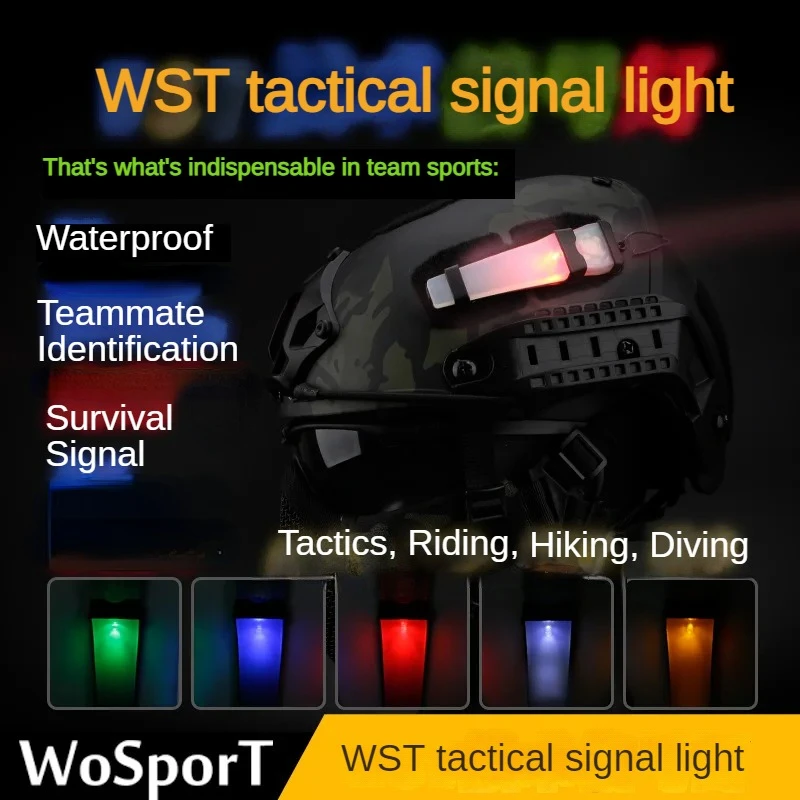 WOSPORT Tactical Signal Light WST Helmet Accessories Hook and Loop Fastener Safety Identification Flash