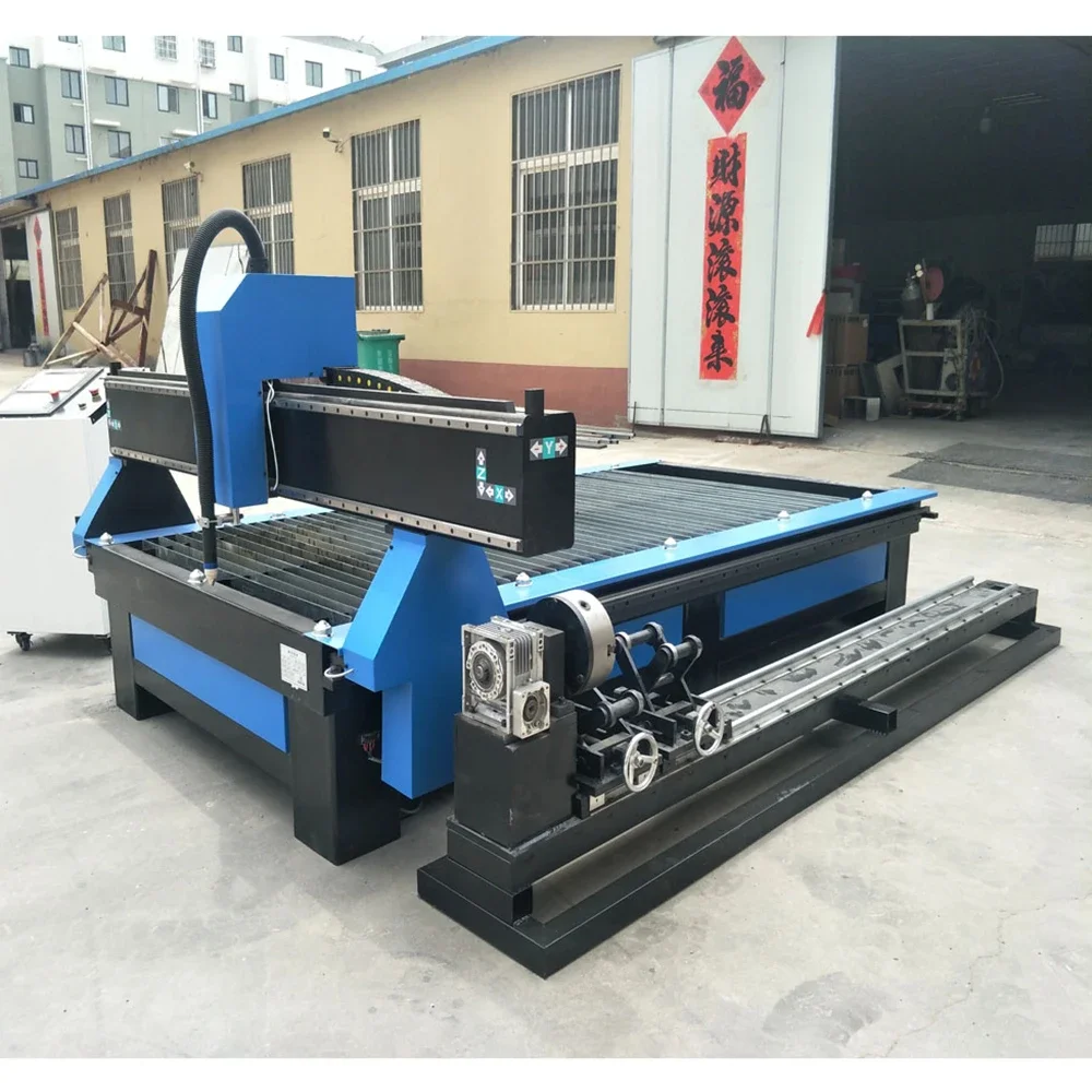 

5*10 Feet Cnc Plasma Cutter Cutting Machine 1325 1530 2040 63A 120A 200A Plasma Power With Flame Head Drilling Head