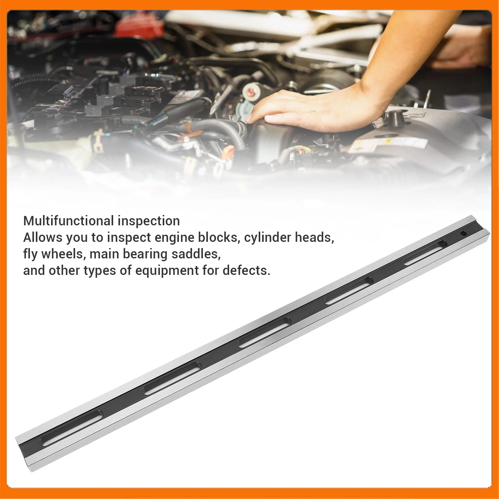 

Metal Straight Edge Tool Wear Resistant 24 Inch Cylinder Head Straight Tool with Storage Box for Checking Engine Blocks