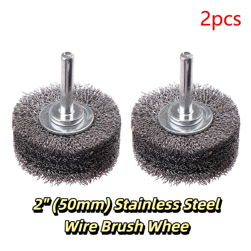 

Professional 2" (50mm) Stainless Steel Wire Brush Wheel - Rotary Polishing Tool | Metal Rust Removal, Edge Grinding, Deburring